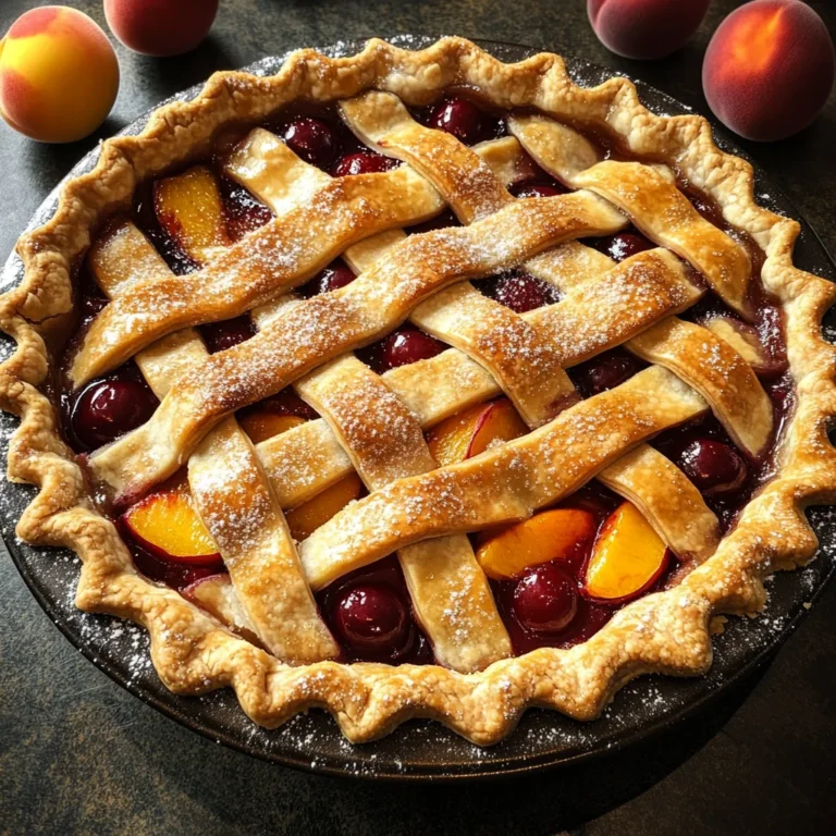 Cherry Peach Lattice Pie