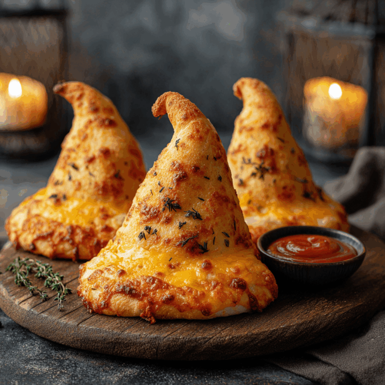 Halloween Witches’ Hat Cheesy Bread