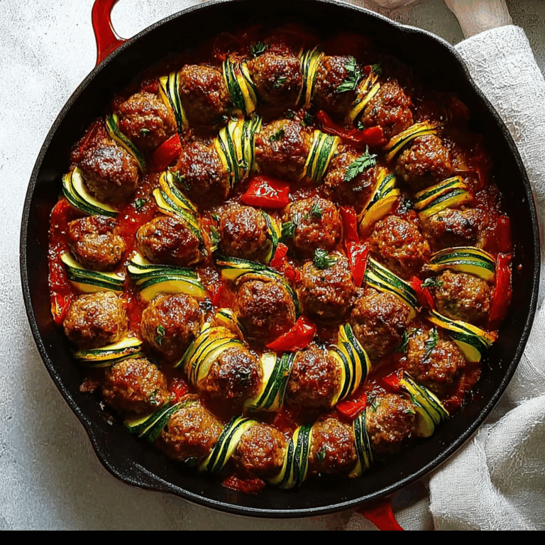 Savory Moroccan Spiral Meatball Zucchini Bake You’ll Love