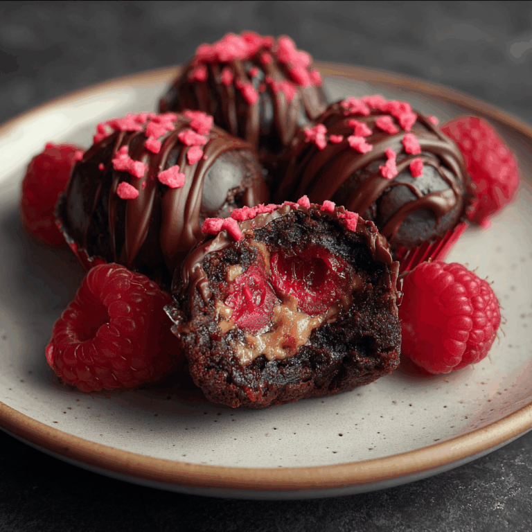 Raspberry Brownie Date Bites