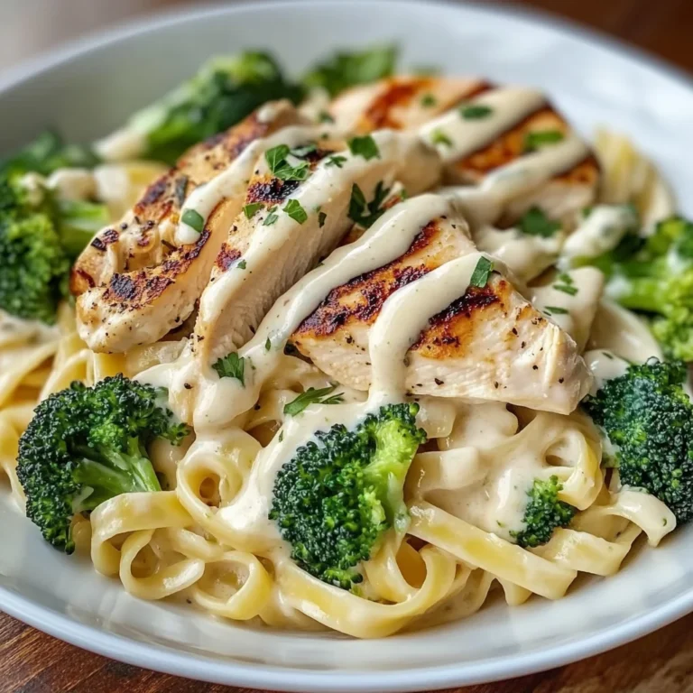 Creamy Chicken Alfredo Fettuccine with Broccoli