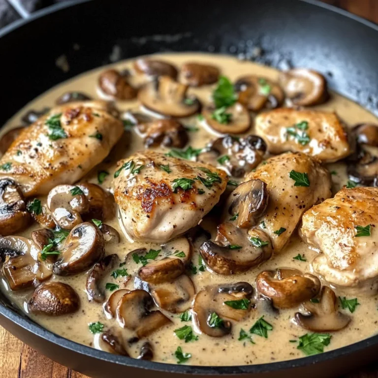 Creamy Garlic Mushroom Chicken Skillet
