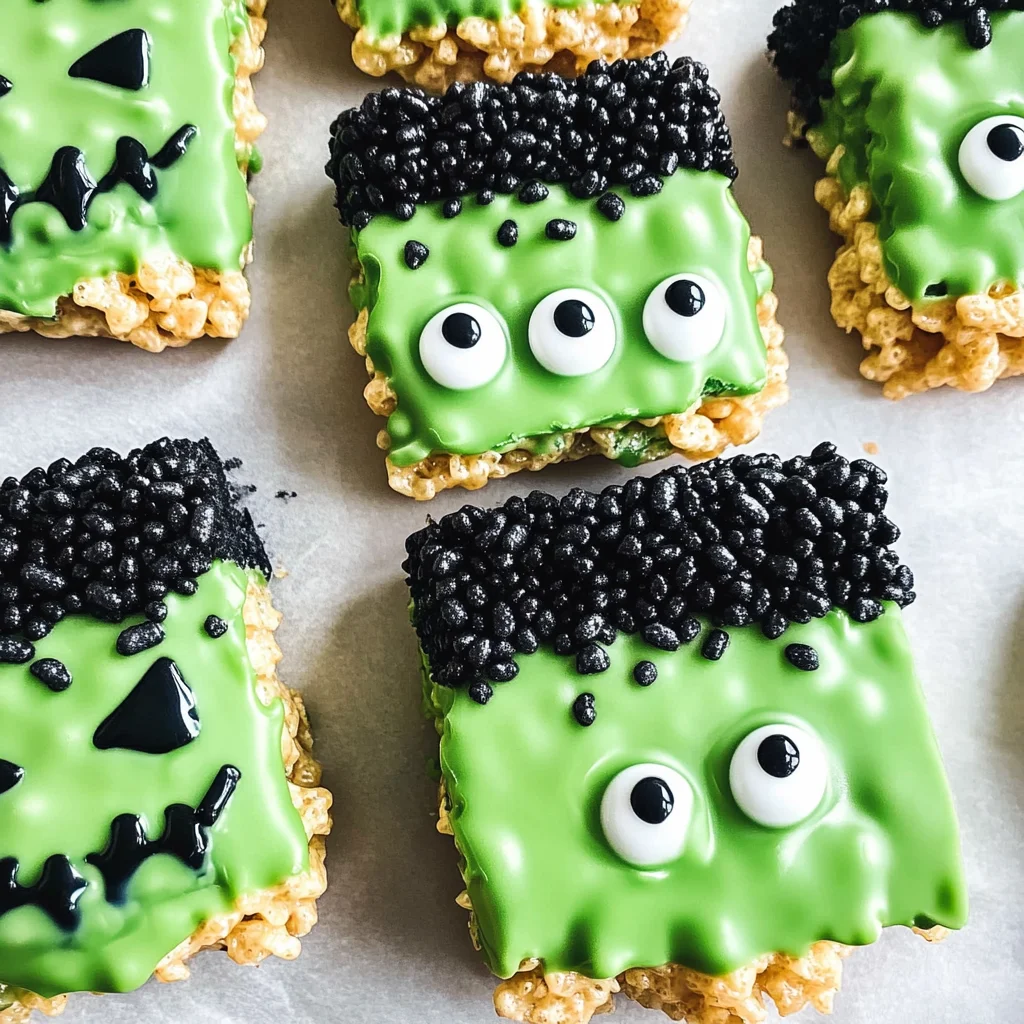 Frankenstein Halloween Rice Krispie Treats
