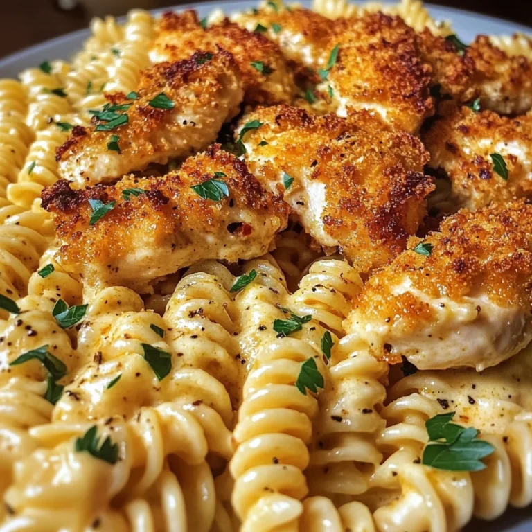 Garlic Parmesan Chicken Twisted Pasta in Spicy Three-Cheese Cajun Sauce