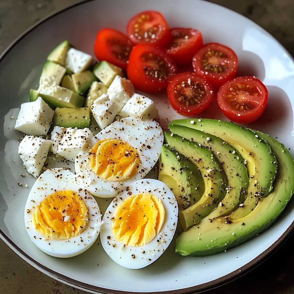 Mediterranean Breakfast Plate with Eggs, Feta & Avocado